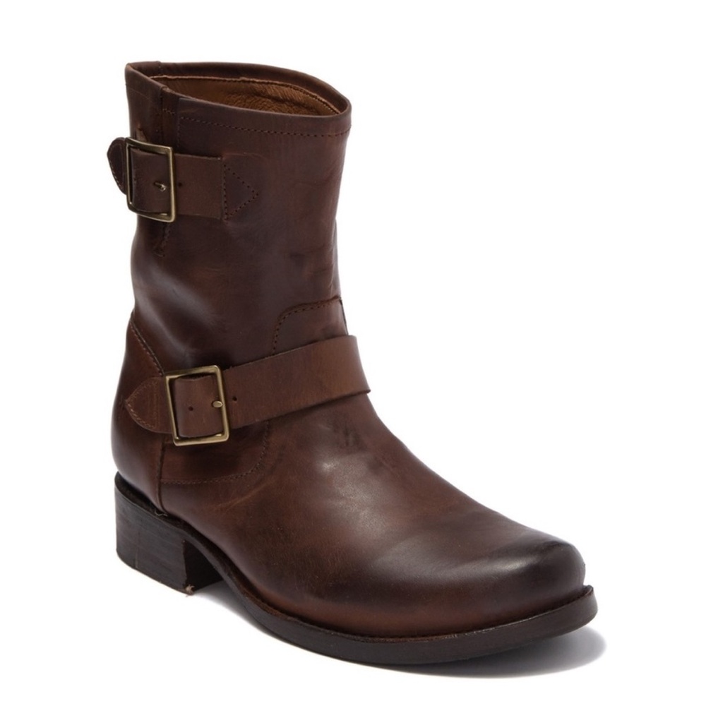 Frye Brown Leather Combat Boots - Picture 3 of 5